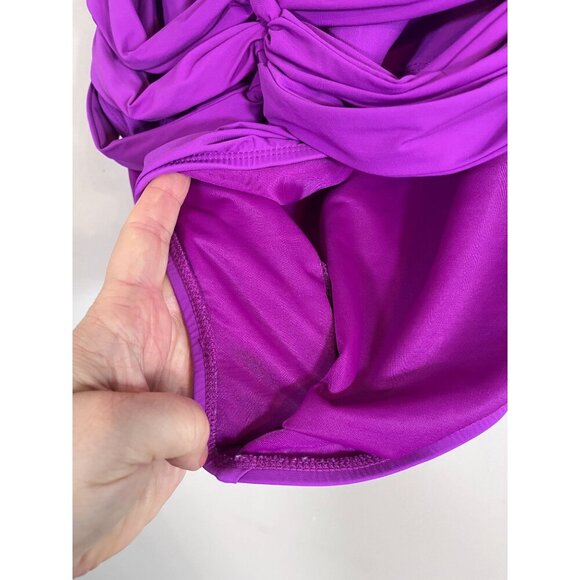 Spanx Swimsuit 16 Purple Braided Feminine Sexy Swim Beach Luxury Preppy Modern - Picture 5 of 10